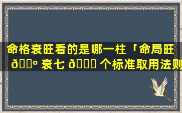 命格衰旺看的是哪一柱「命局旺 🐺 衰七 🐝 个标准取用法则」